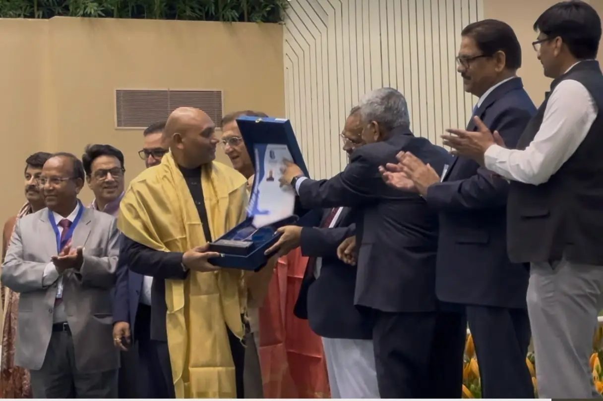 Diplomat Abhay K received Bharat Shiksha Samman