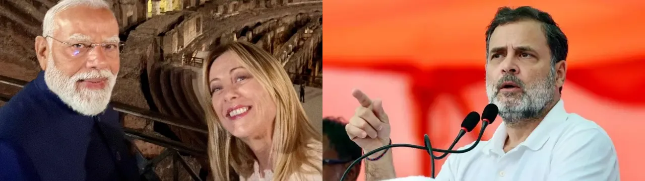 Rahul Gandhi on Modi Meloni video : मोदी, मेलोनी, मेलोडी और राहुल Rahul Gandhi on Modi Meloni video Melody toffee BJP reaction