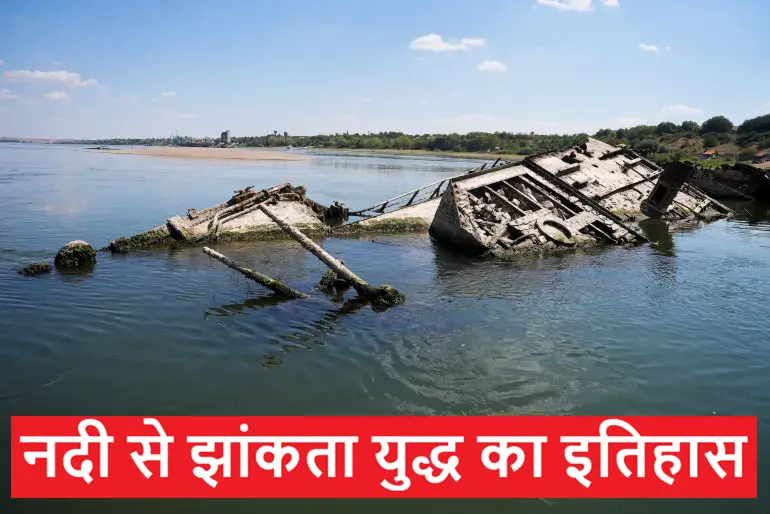 Nazi warships in Europe river climate change