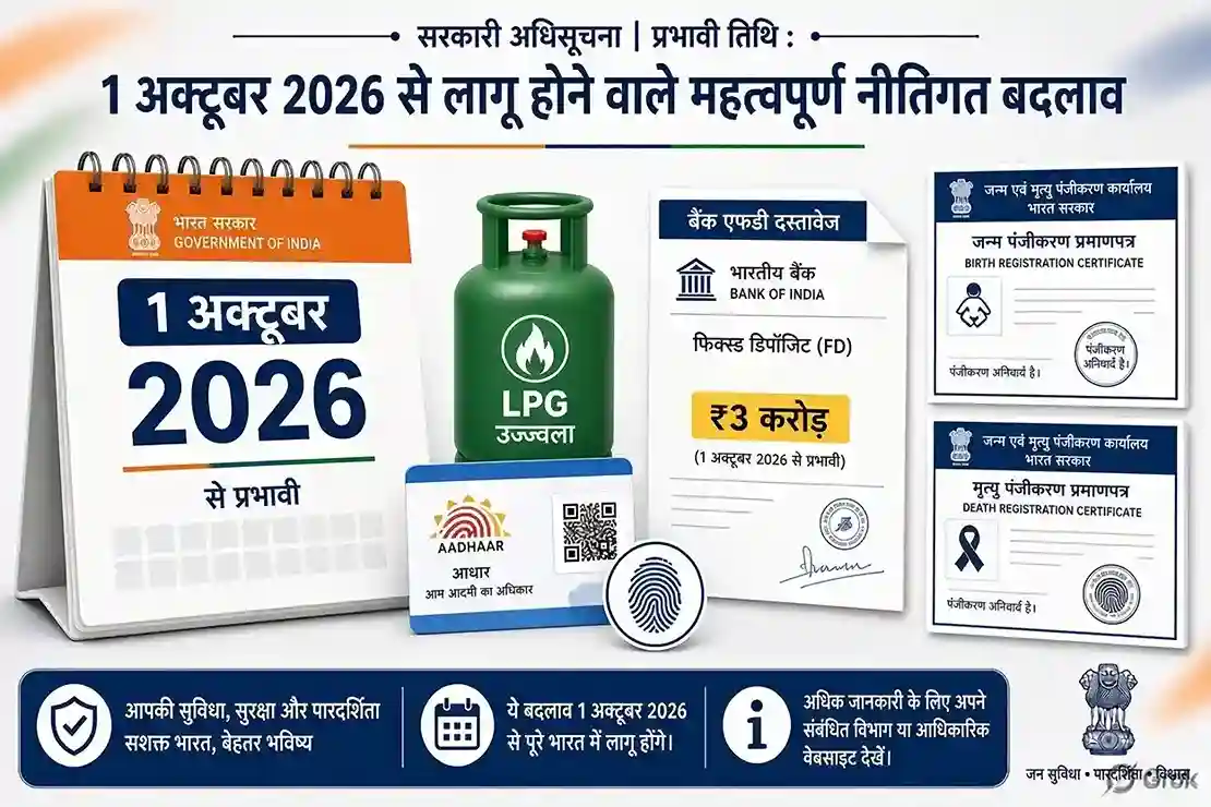 नए महीने में नियम भी नए होंगे, नोट कीजिए New Rules From October 1 LPG Subsidy FD Rules Birth Death Registration